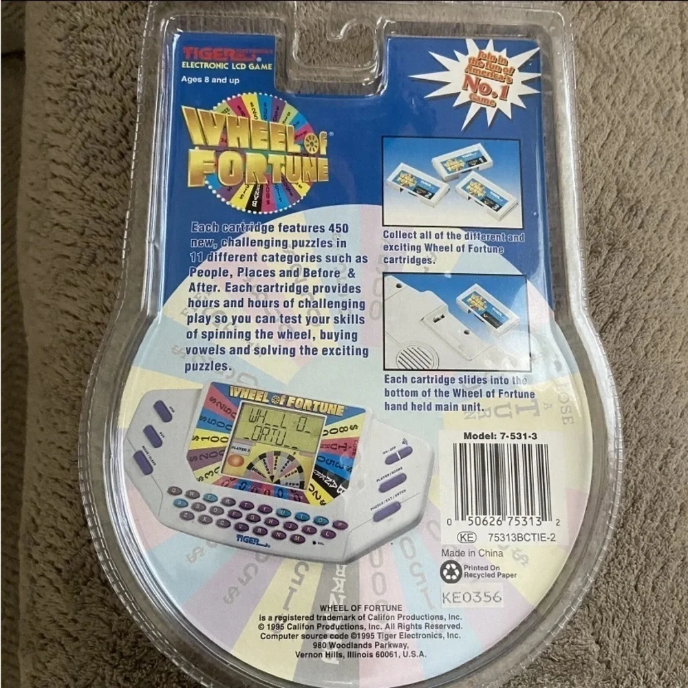 Tiger Electronics LCD 1995 Wheel of Fortune Game Vintage NIP